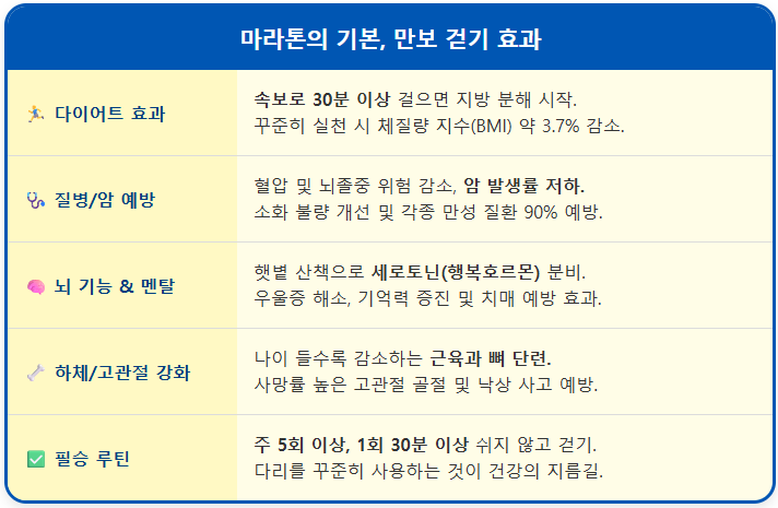 마라톤의 기본, 만보 걷기 효과 1
