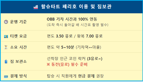 할슈타트 페리 운행 시간표 2