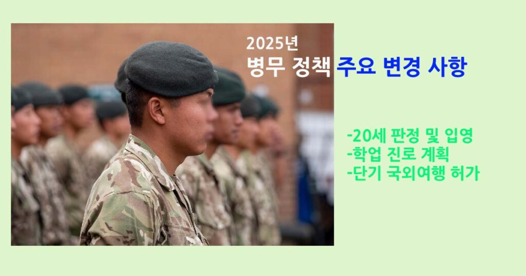 2025년 병무 정책 주요 변경 사항