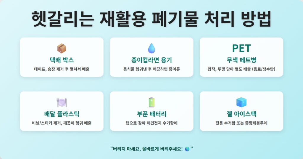 갈리는 재활용 폐기물 처리 꿀팁