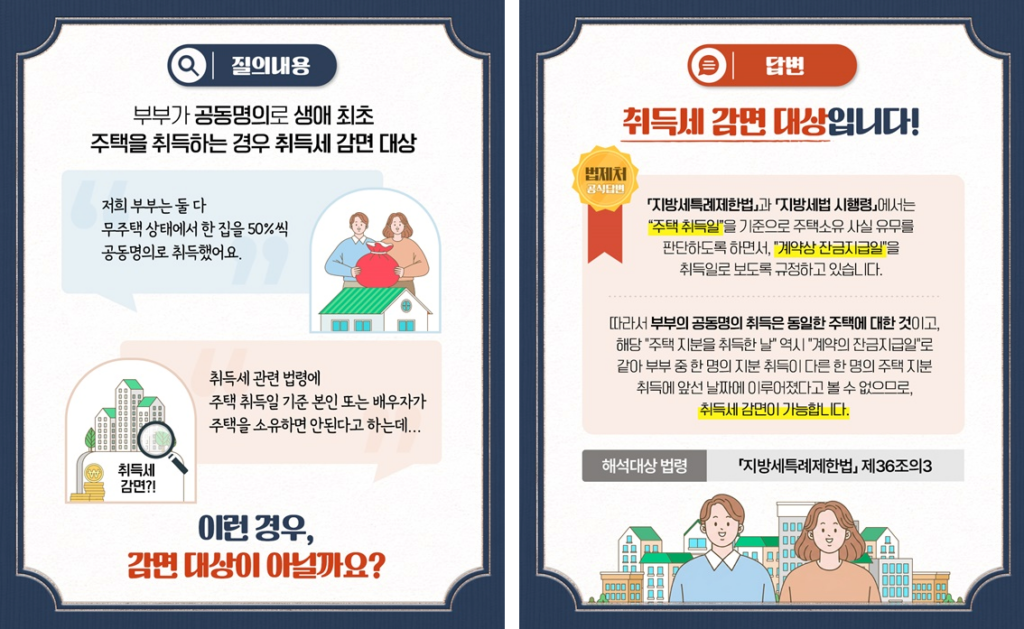 부부 공동명의주택 취득세 100% 감면 방법 2
