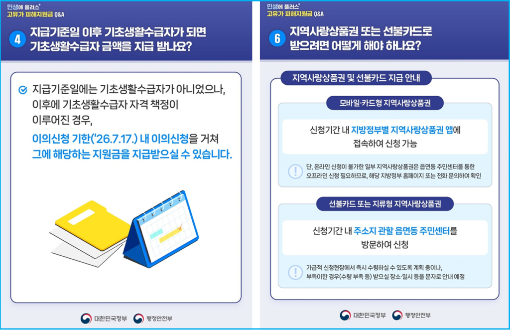 기초수급자·차상위·한부모 피해지원금 주요 궁금증 3