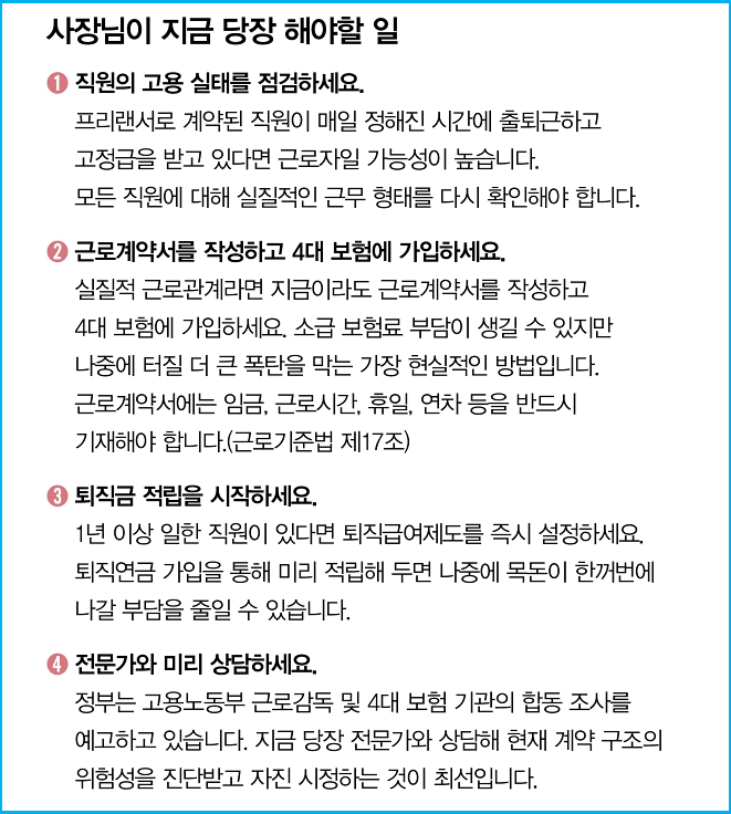 사장님이 놓치는 가짜 프리랜서 계약 함정 2