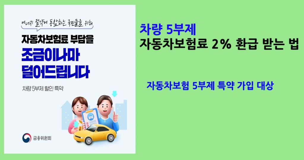 차량5부제자동차보험료할인