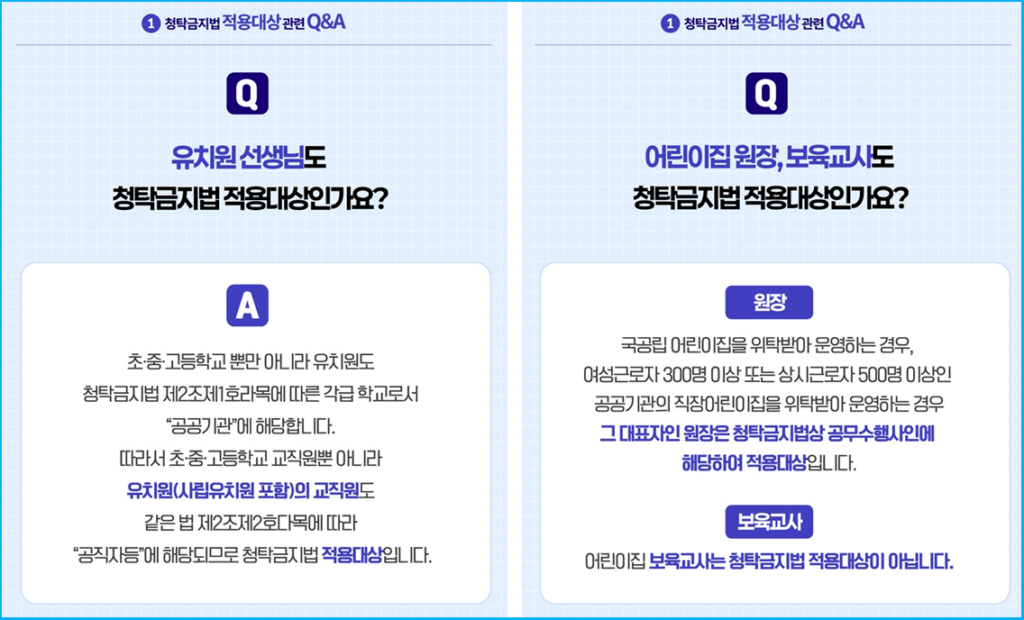 스승의 날 청탁금지법 Q&A 2
