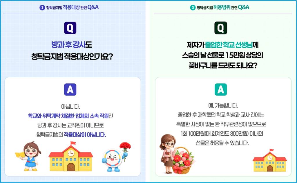 스승의 날 청탁금지법 Q&A 3