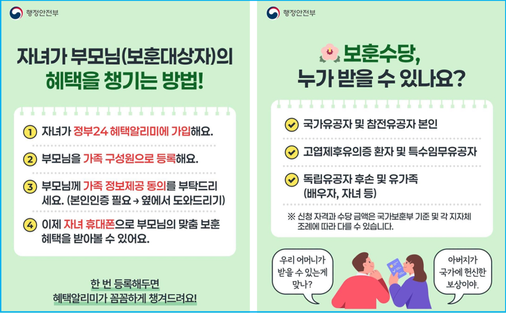 숨겨진 부모님 보훈명예수당 혜택알리미 찾는 법 2