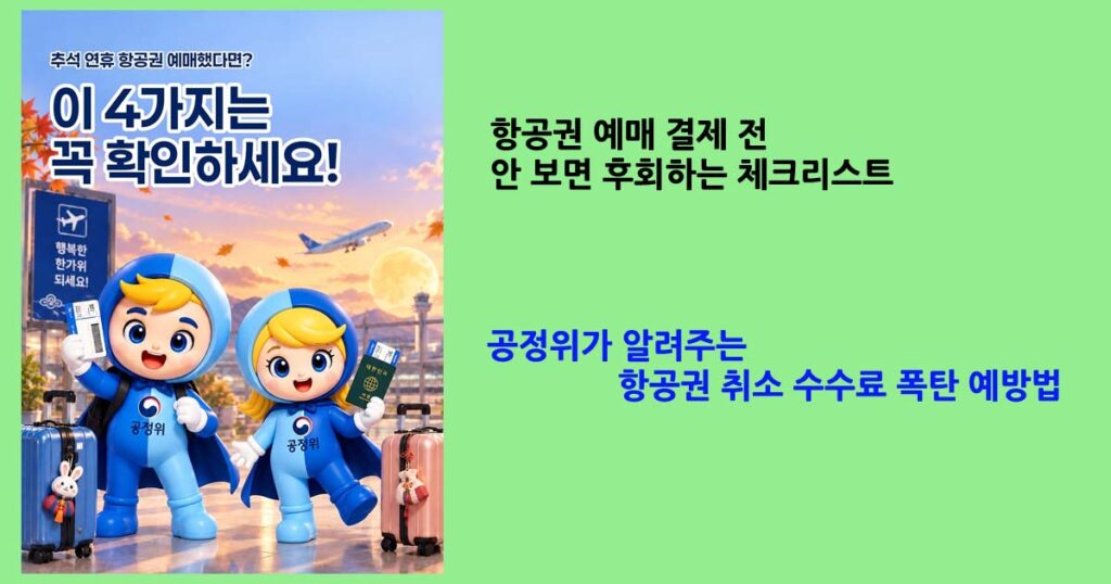 항공권예약취소수수료폭탄예방